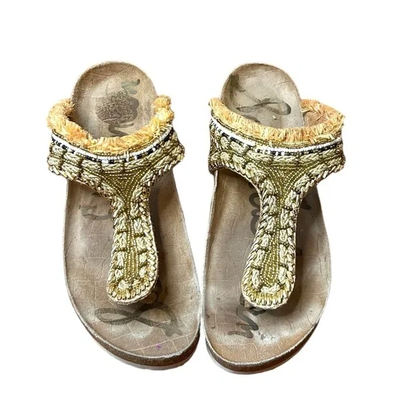 Sam Edelman Olivie Embellished Satin Thong Sandal - Picture 5 of 8